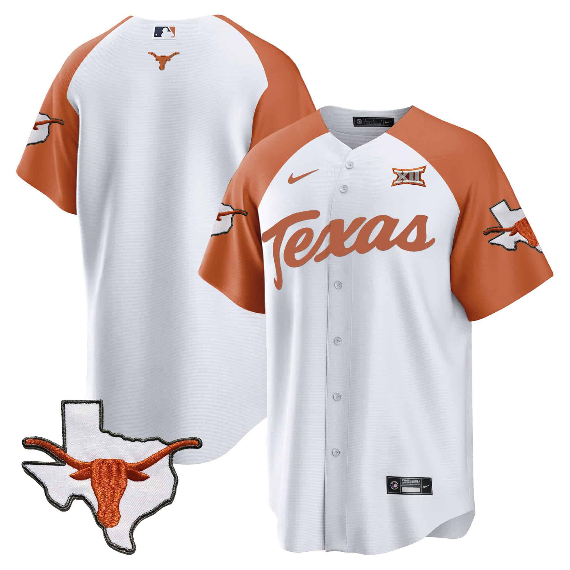 Men Texas Longhorns Blank White 2024 Baseball NCAA Jersey style 2->indianapolis colts->NFL Jersey